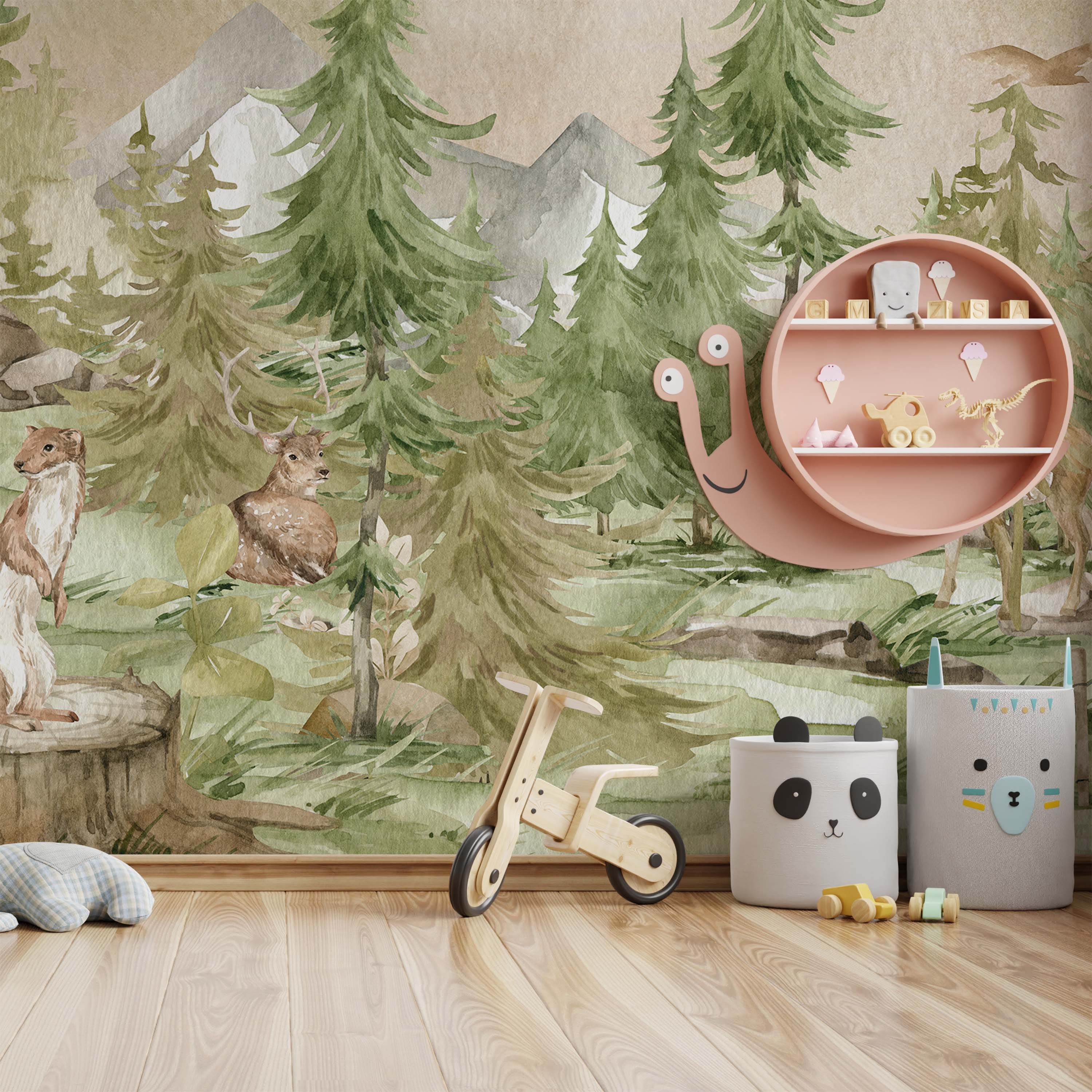 Meža Iemītnieki - tapetes dizains interjerā