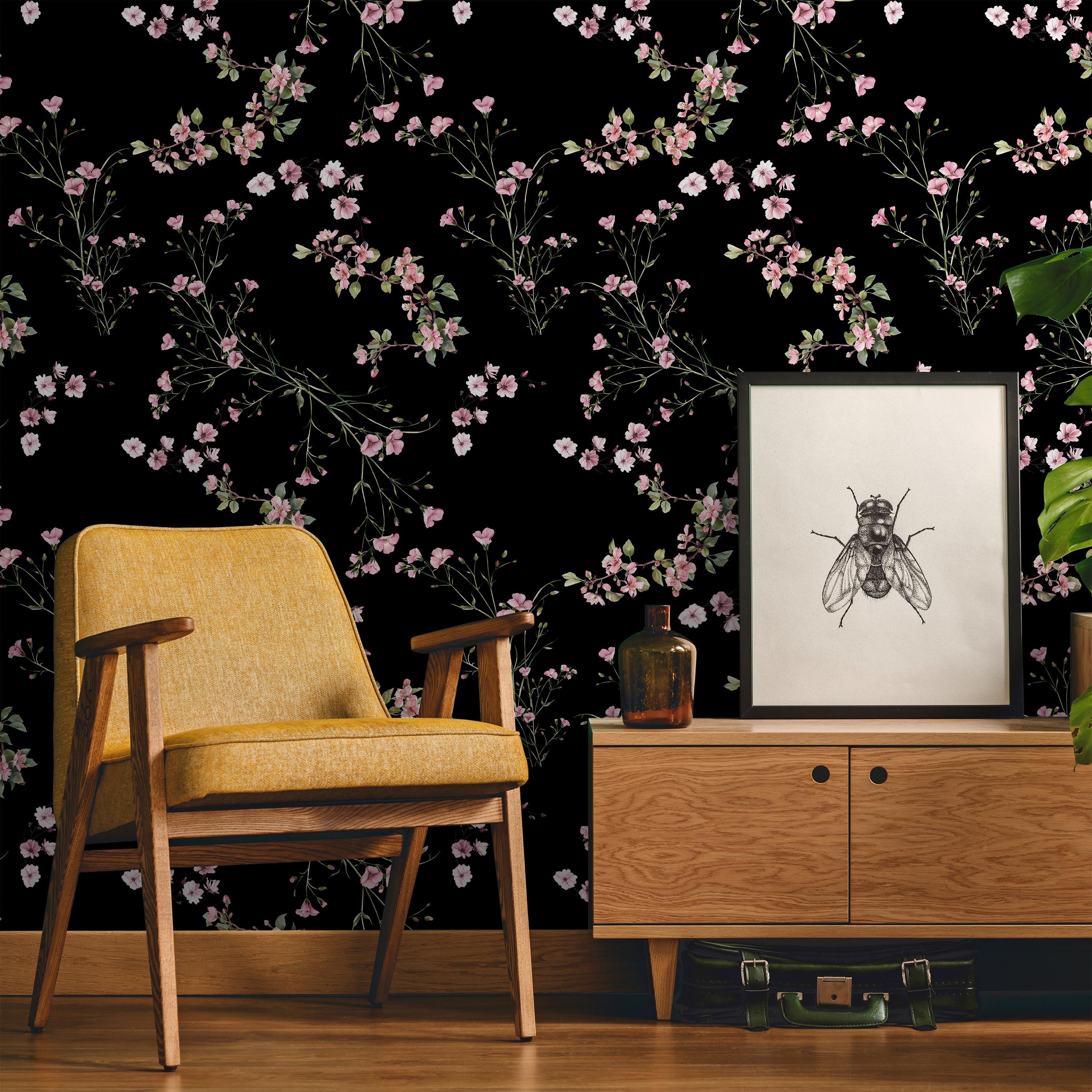 Lapas un Ziedi - tapešu dizains interjerā