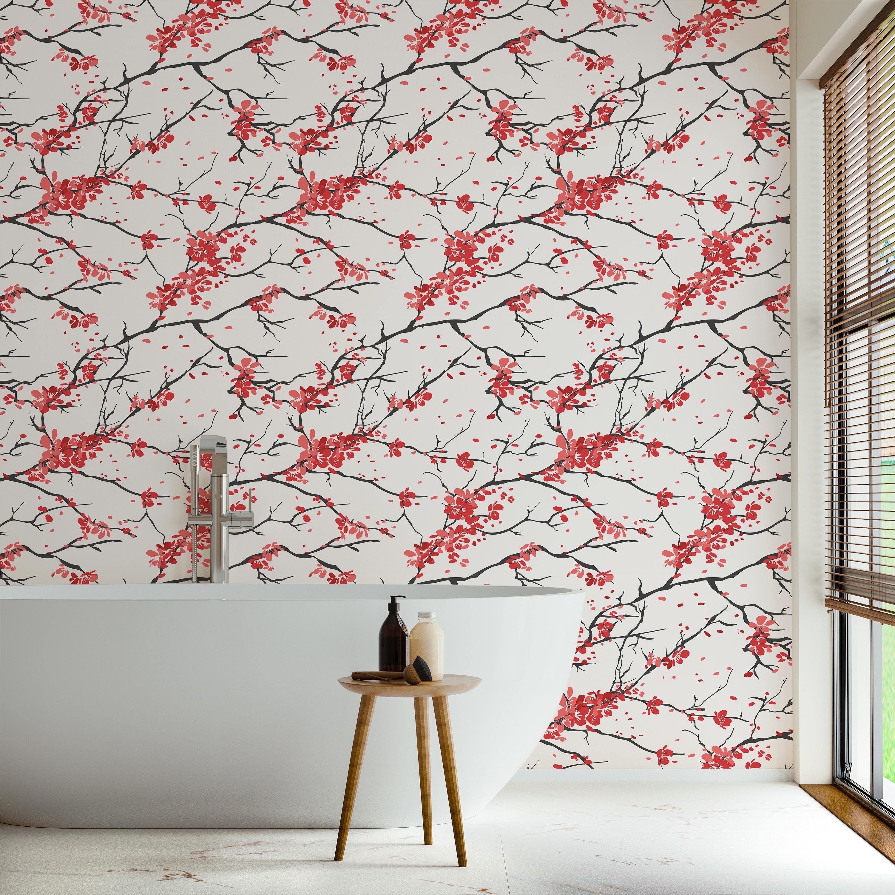 Japānas Ķirsis - tapešu dizains interjerā
