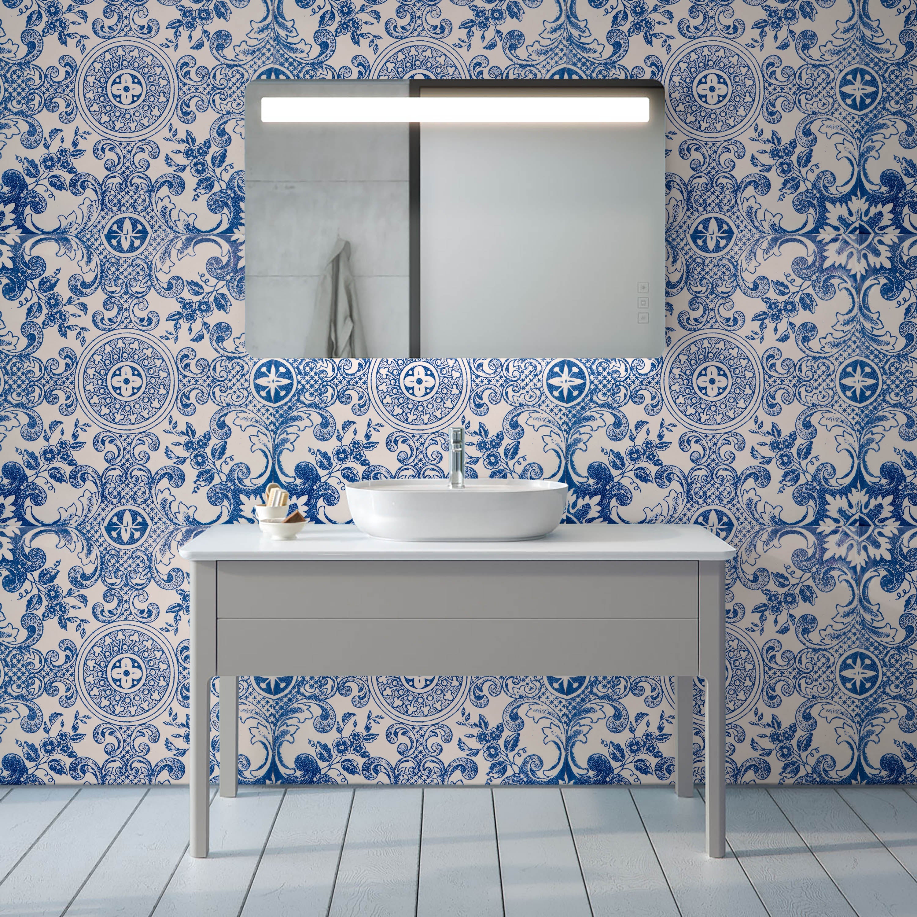 Porcelāns - tapešu dizains interjerā