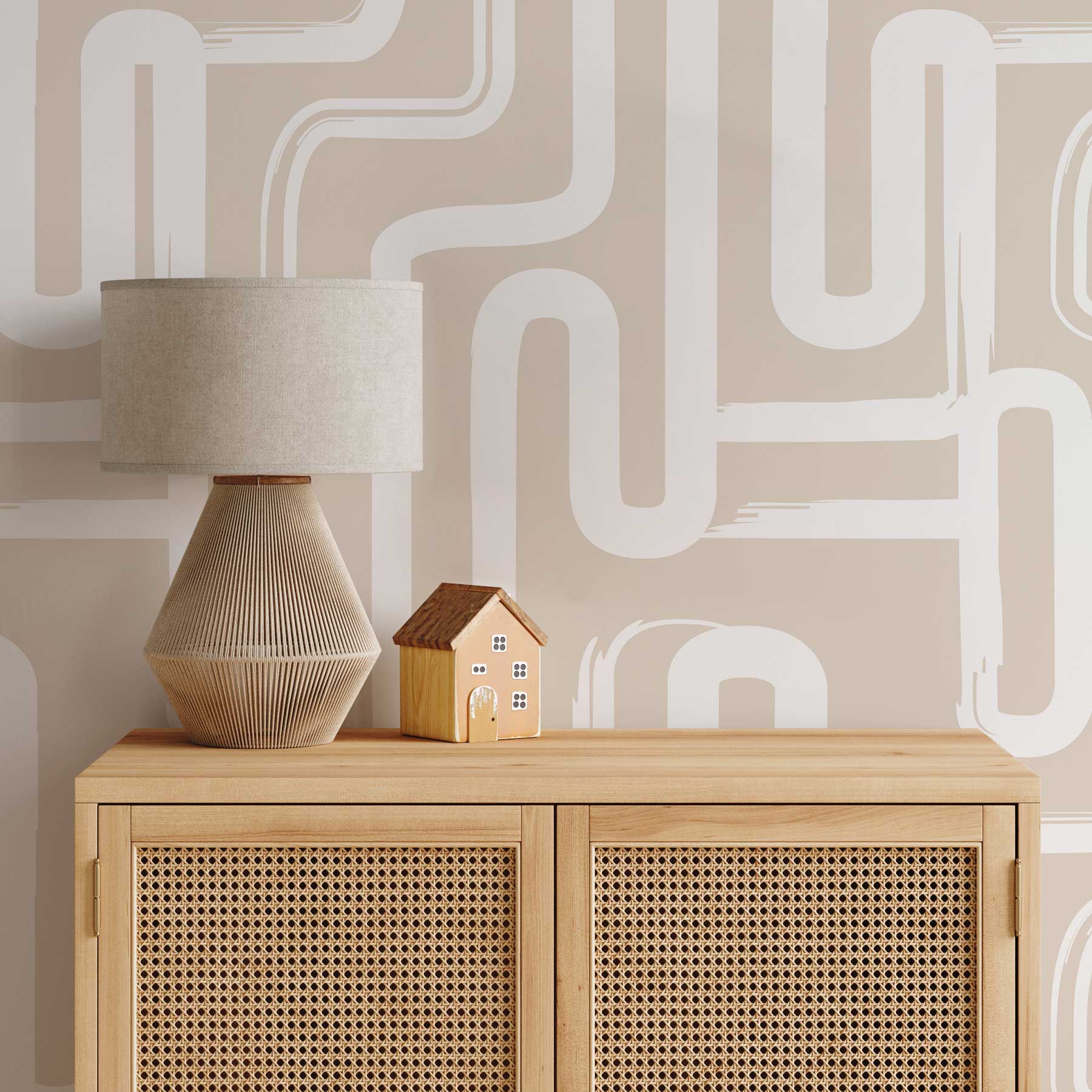 Liektas Baltās Līnijas - tapetes dizains interjerā