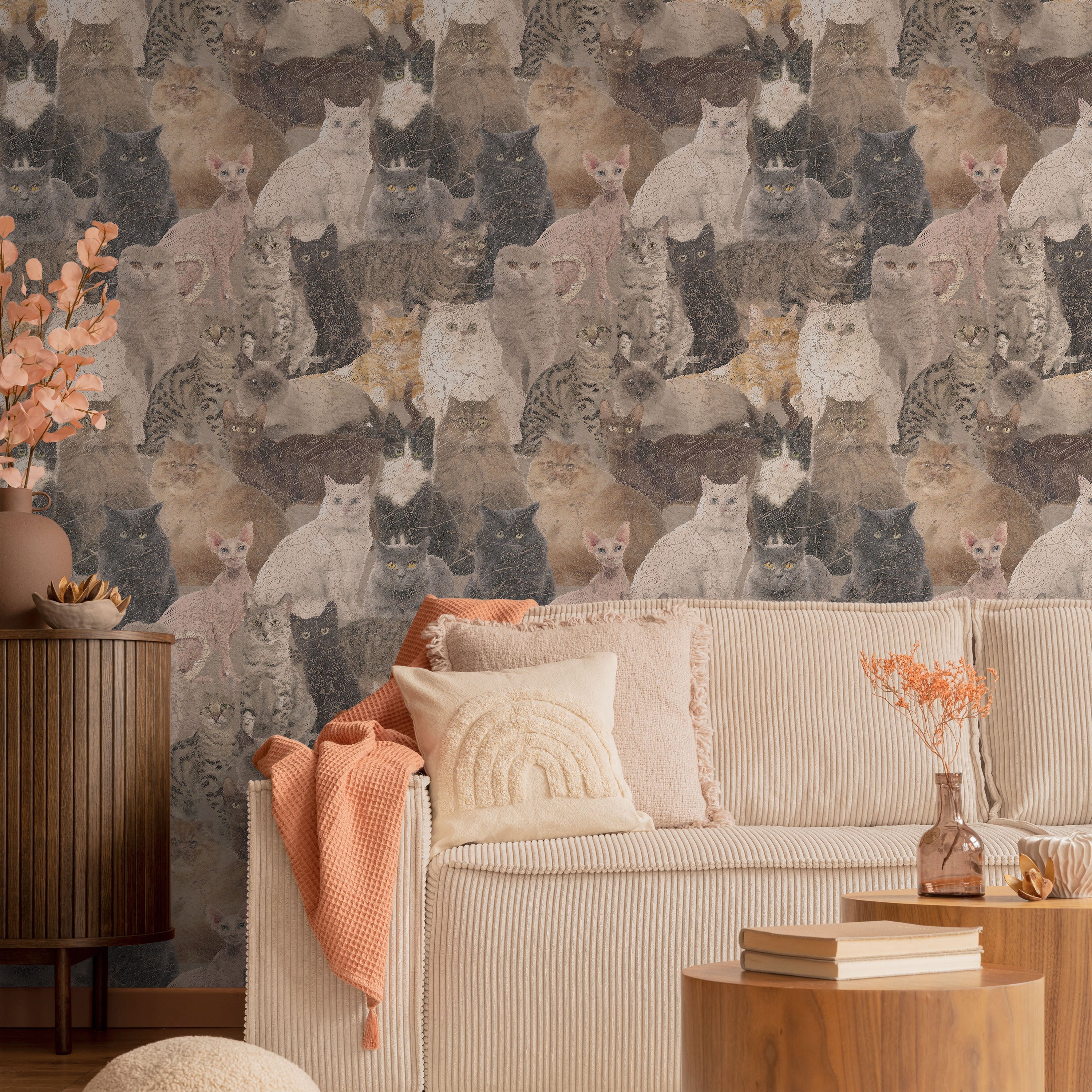 Kaķu Māja - tapešu dizains interjerā
